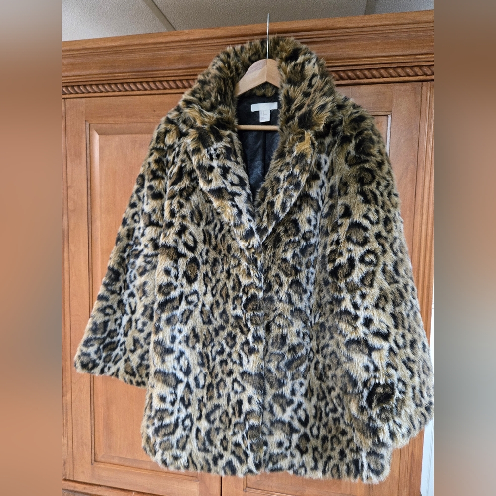 H&M Animal Print Teddy Jacket